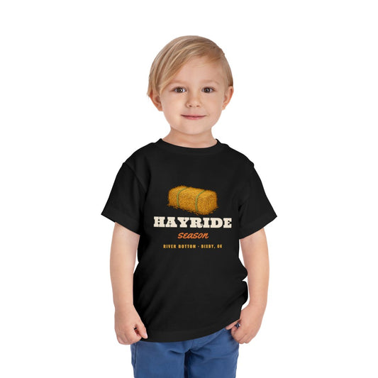 Hayride Season Toddler Tee in Black lifestyle