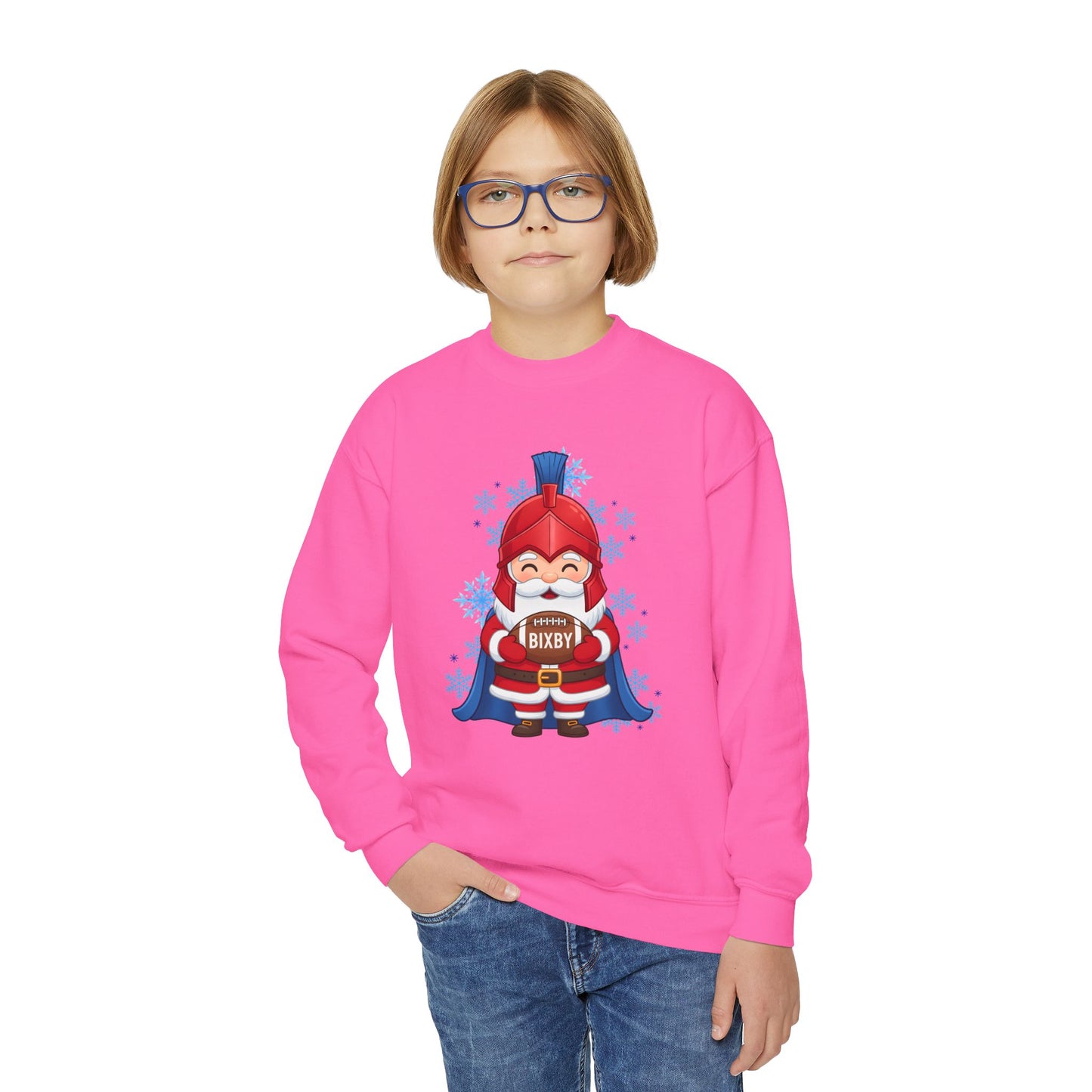 Spartan Football Santa Youth Gildan Sweatshirt
