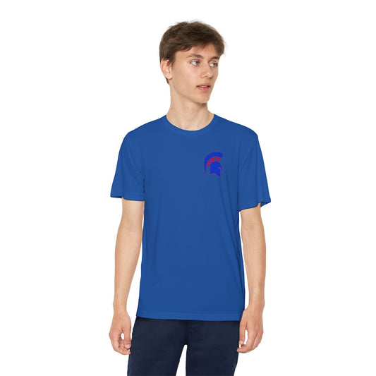 Spartan Blue Logo Youth Sport-Tek Tee