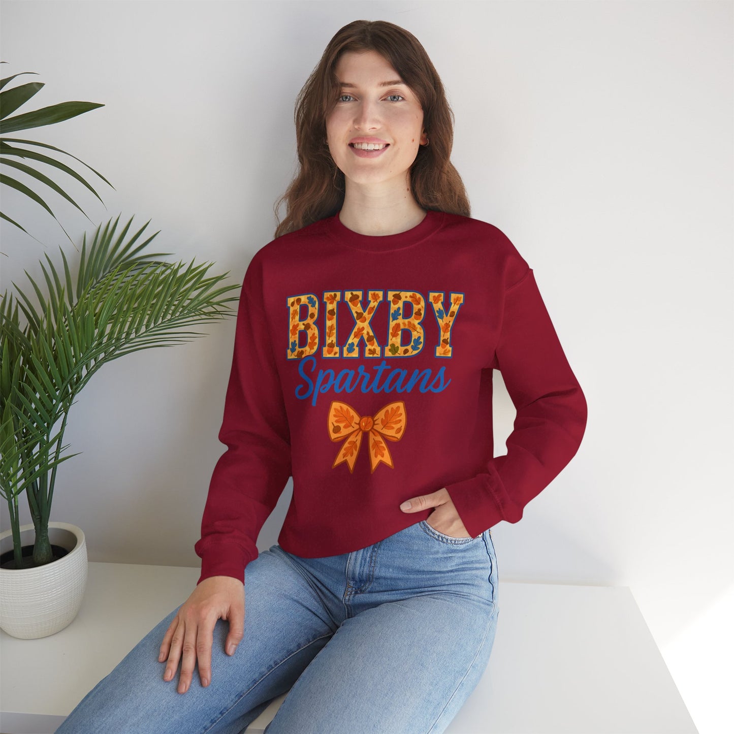 Bixby Spartans Fall Vibes Gildan Sweatshirt