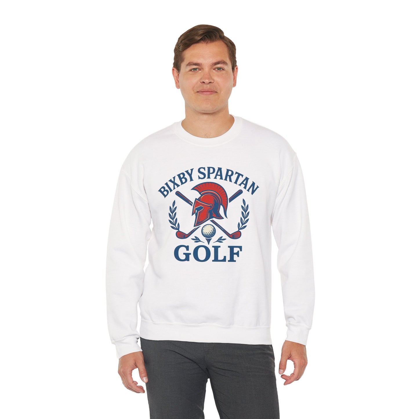 Bixby Spartan Golf Crest Gildan Sweatshirt