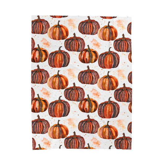 Autumn Pumpkin Paradise Velveteen Plush Blanket
