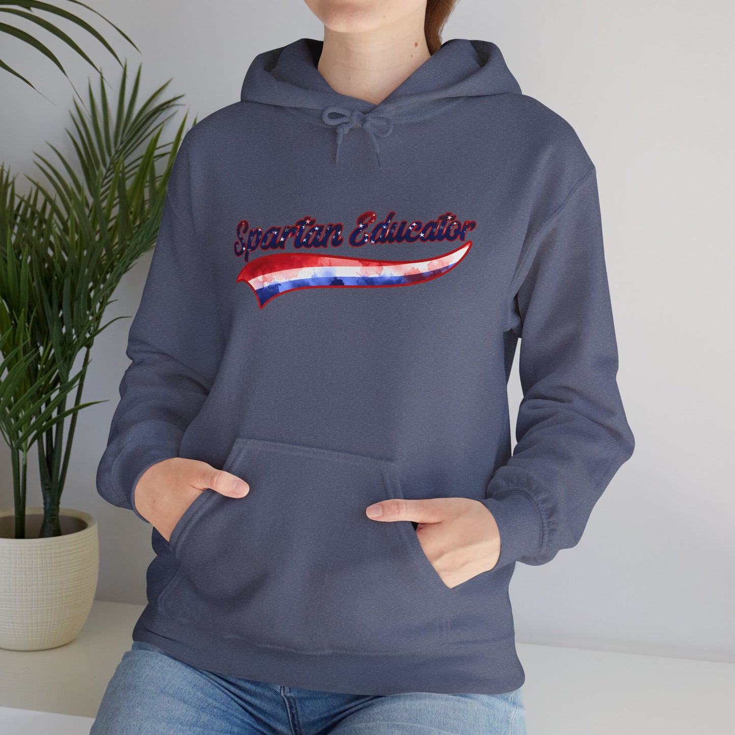Spartan Educator Patriotic Design Gildan Hoodie