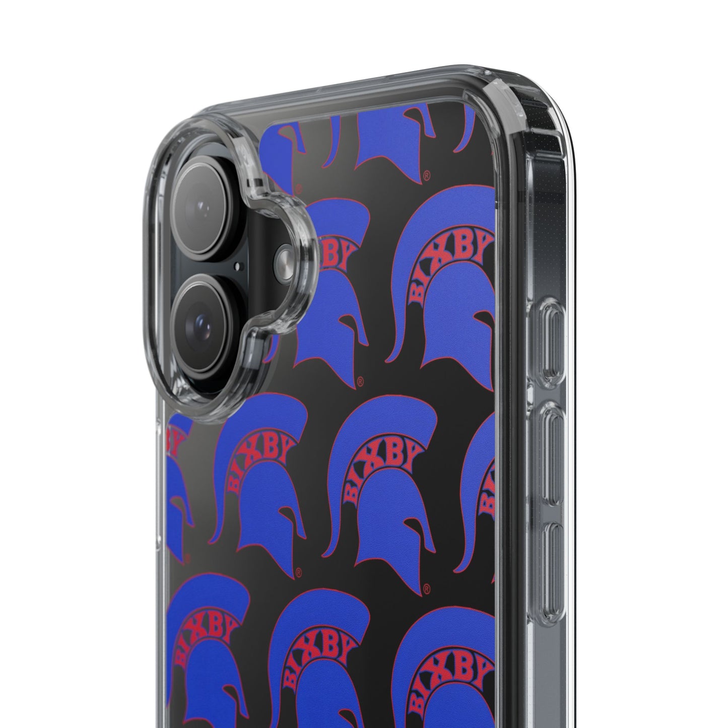 Spartan Blue Logo Clear Apple Phone Case