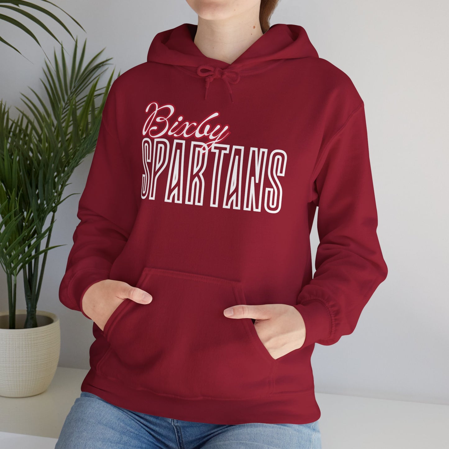 Bixby Spartans Cursive Gildan Hoodie
