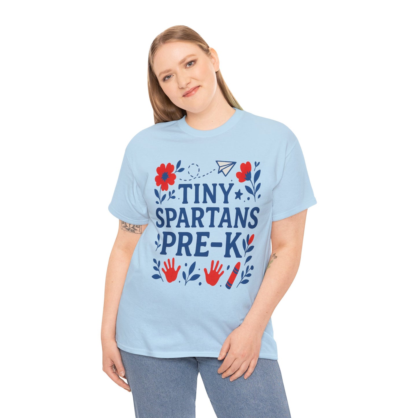 Floral Tiny Pre-K Spartan Gildan Tee