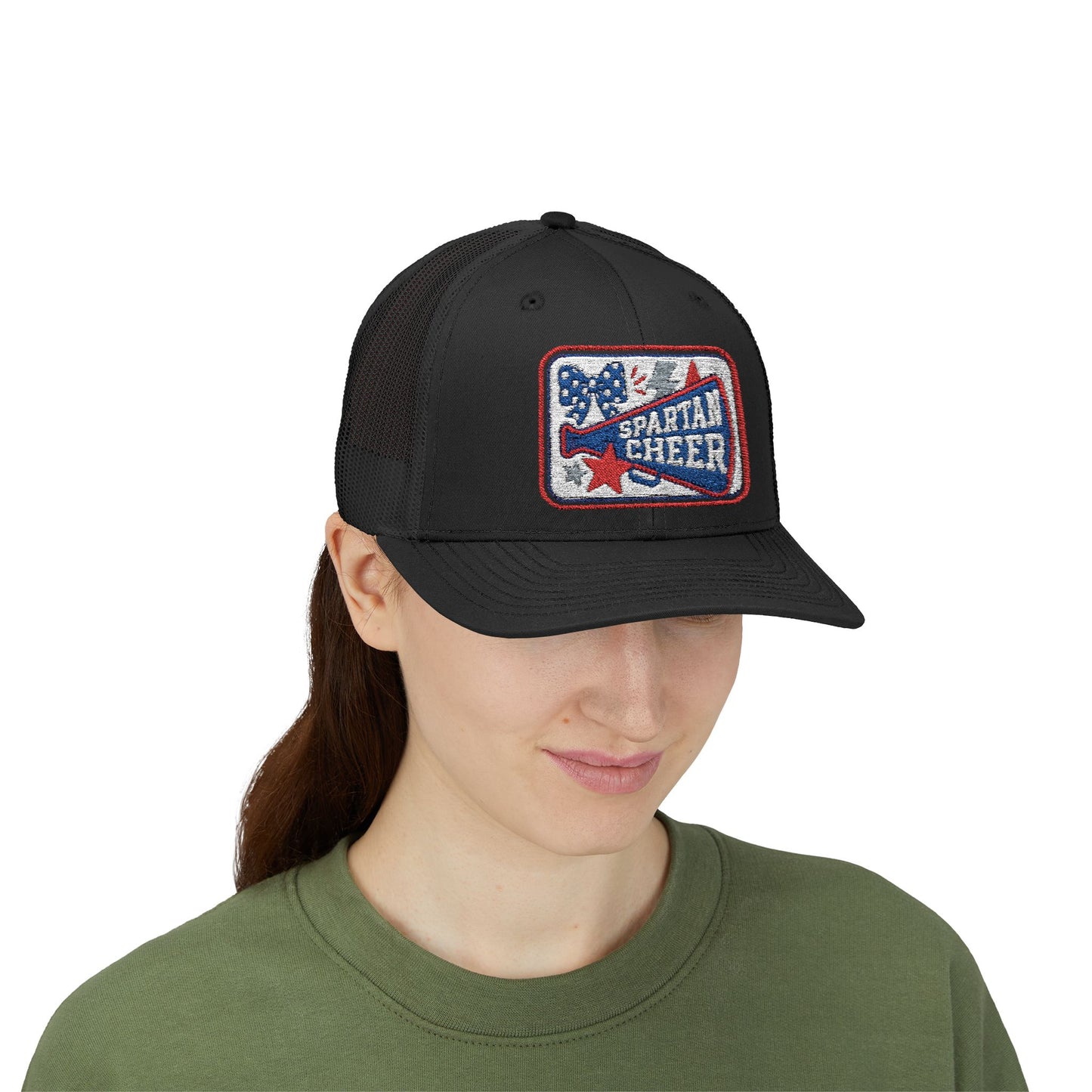 Spartan Cheer Embroidered Trucker Snapback
