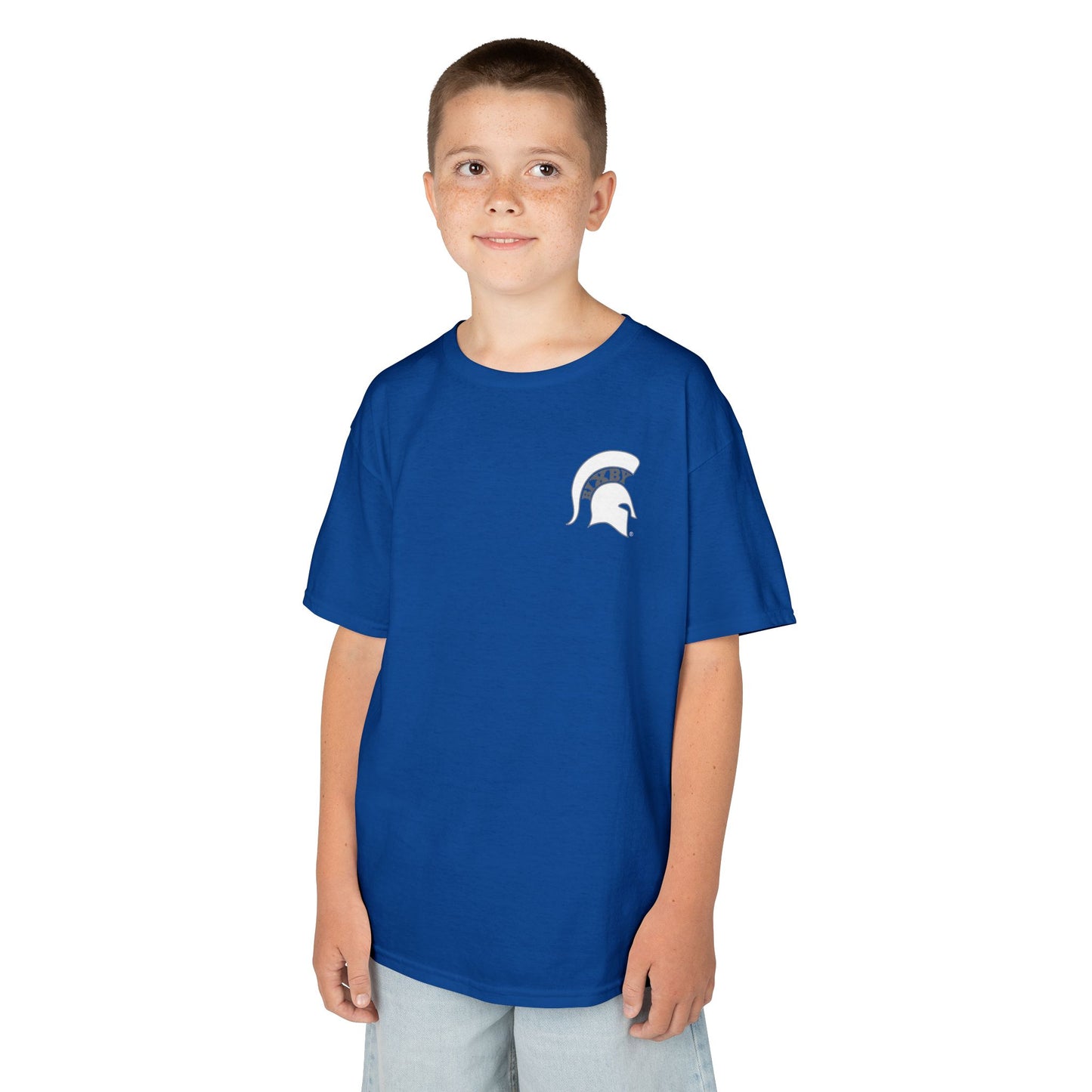 Spartan White Logo Youth Gildan Tee