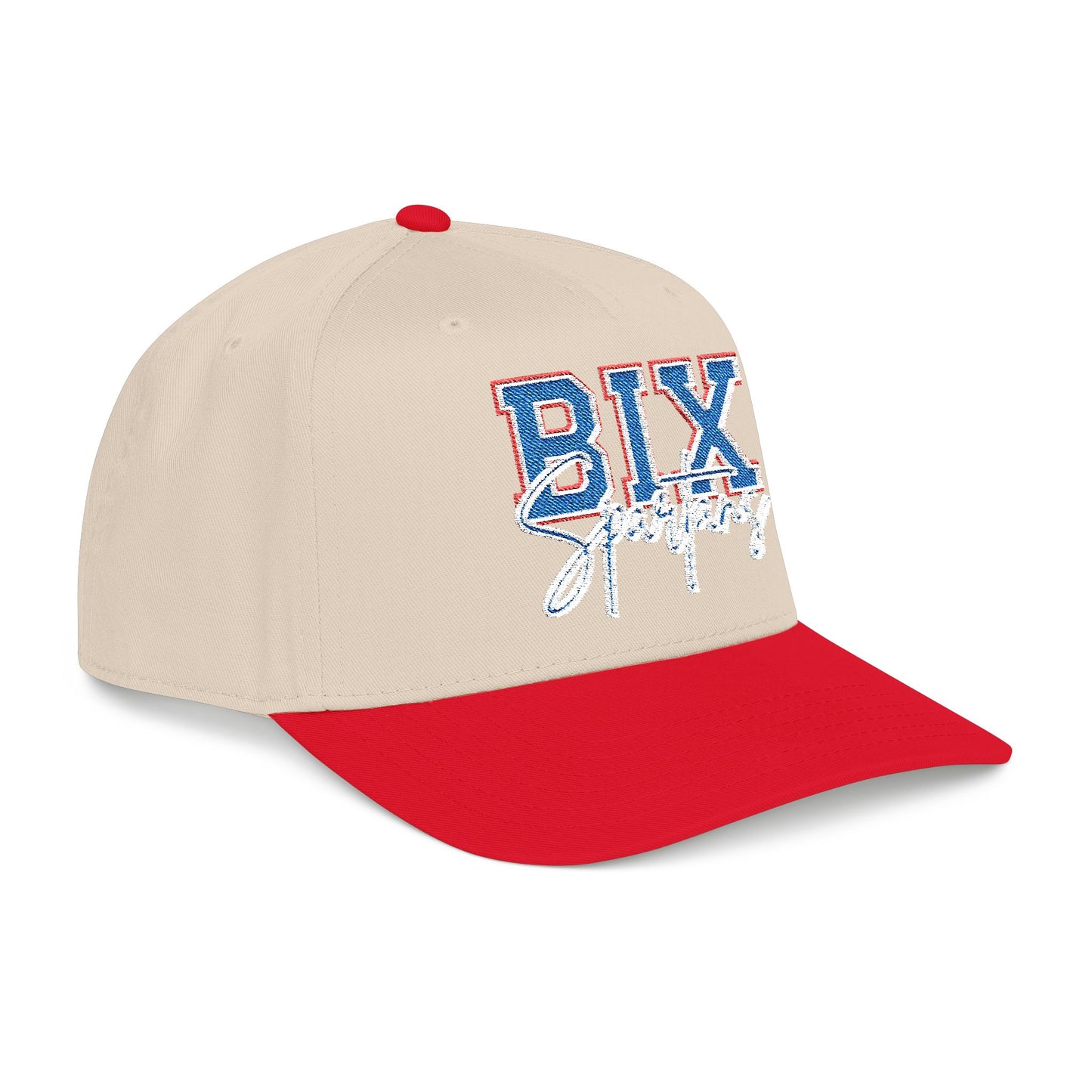 Embroidered BIX Script Baseball Cap — Retro Distressed Patch Hat