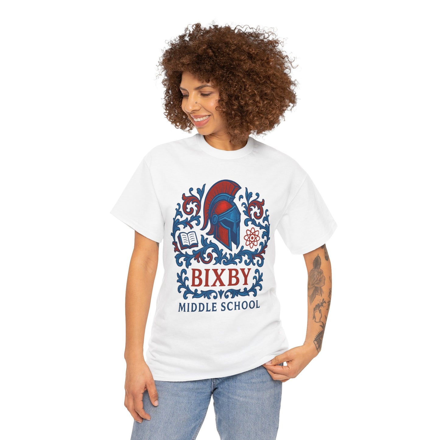 Floral Spartan Bixby Middle School Gildan Tee