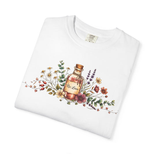 Apothecary Bottle Floral T-Shirt — Vintage Herbal Garden Tee
