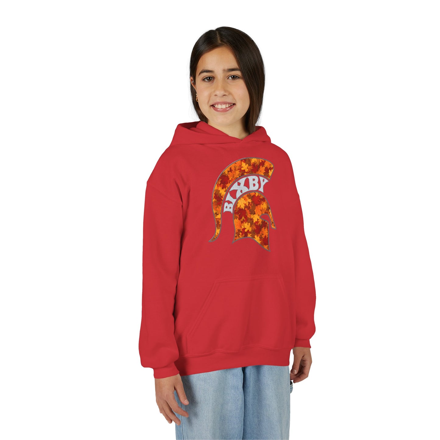 Bixby Spartan Fall Helmet Youth Gildan Hoodie