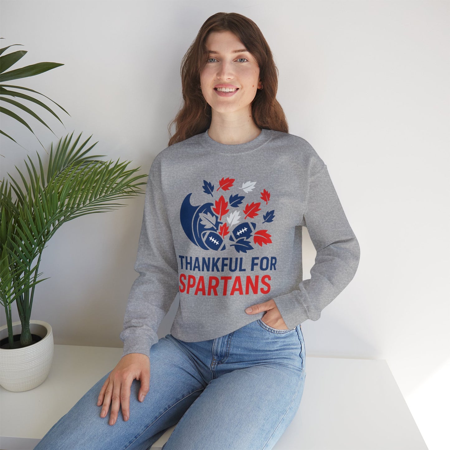 Thankful For Spartans Gildan Sweatshirt