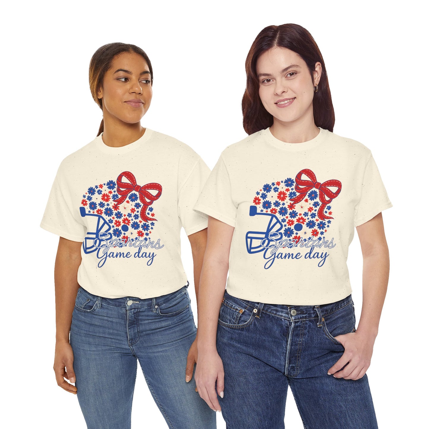 Bixby Spartans Floral Helmet Gildan Tee