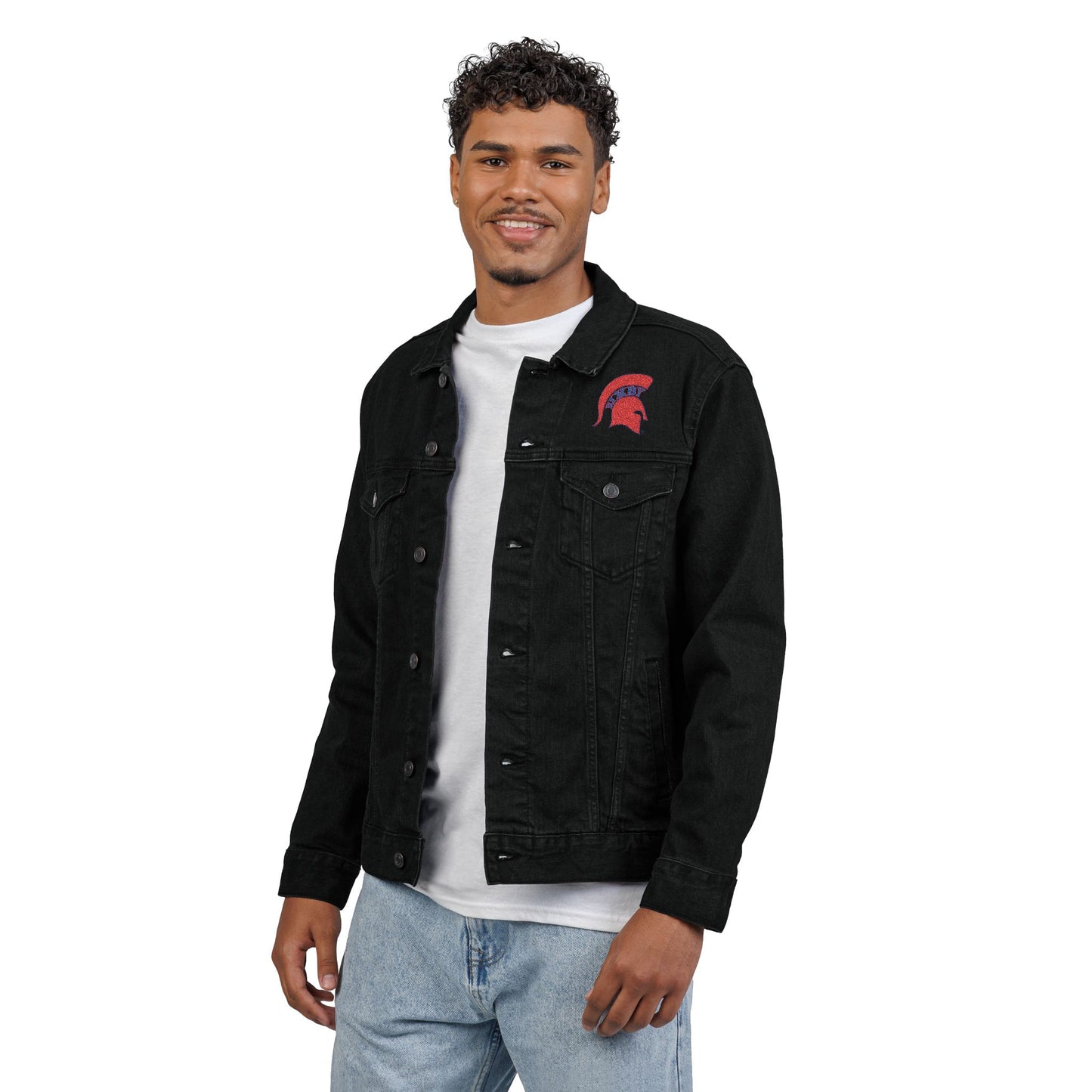Spartan Red Logo Premium Class Denim Jacket