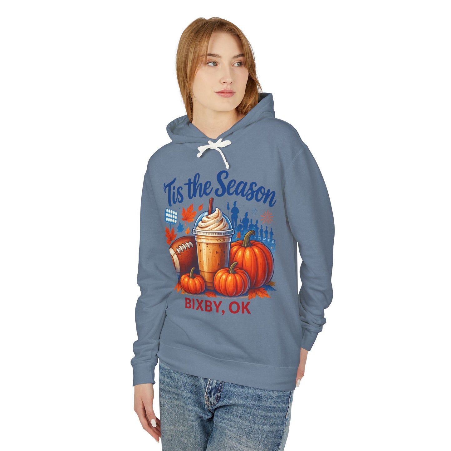 Bixby Football Mom Pumpkin Spice Comfort Colors Hoodie