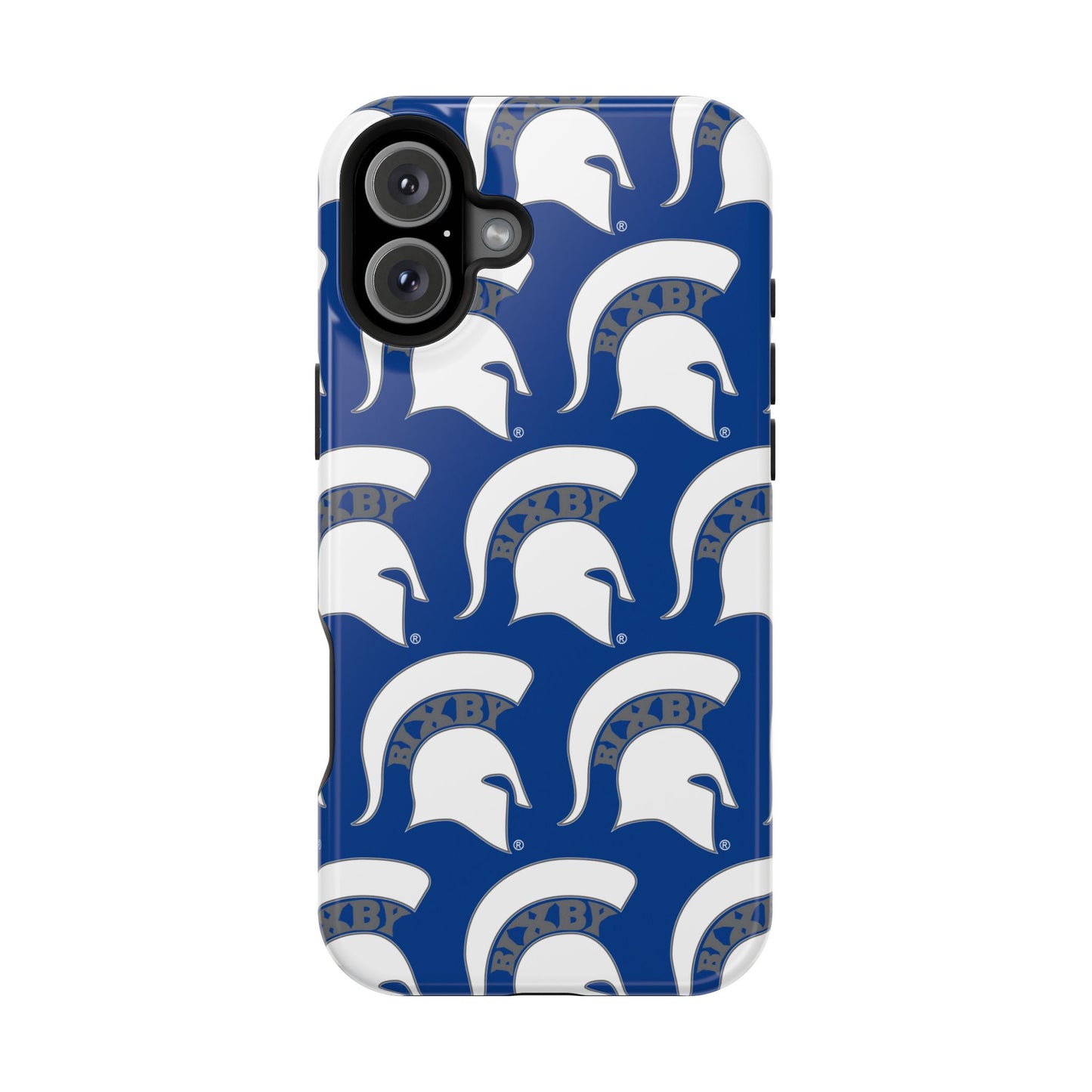 Bixby Spartan White Logo Impact Resistant iPhone Case