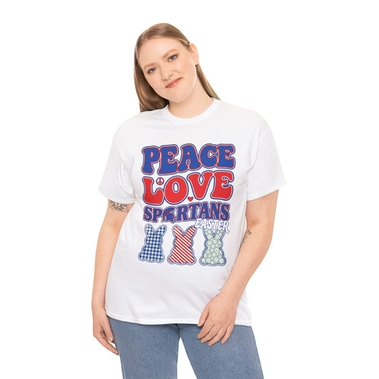 Peace, Love Easter Spartan Gildan Tee