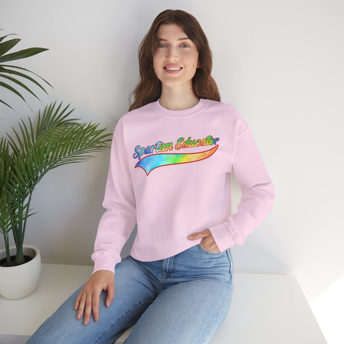 Spartan Educator Tie-Dye Design Gildan Sweatshirt
