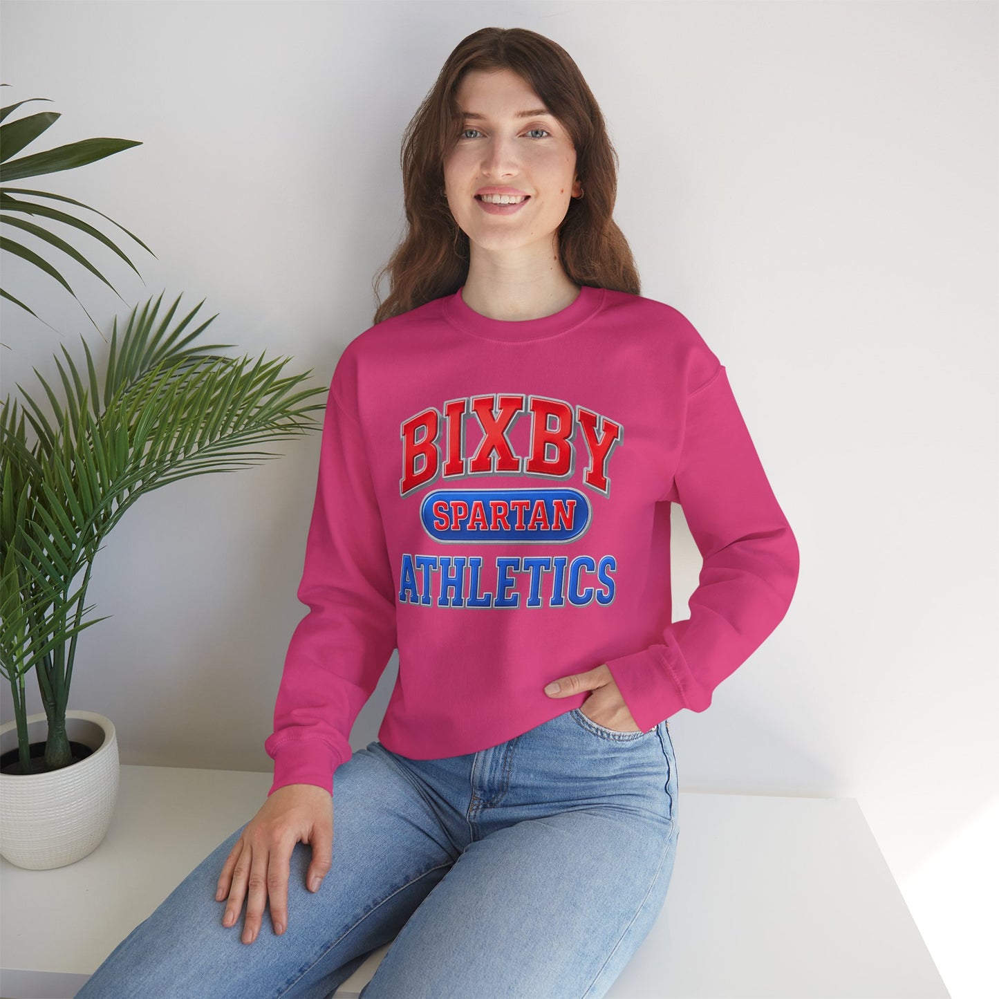 Bixby Spartan Athletics Metallic Gildan Sweatshirt