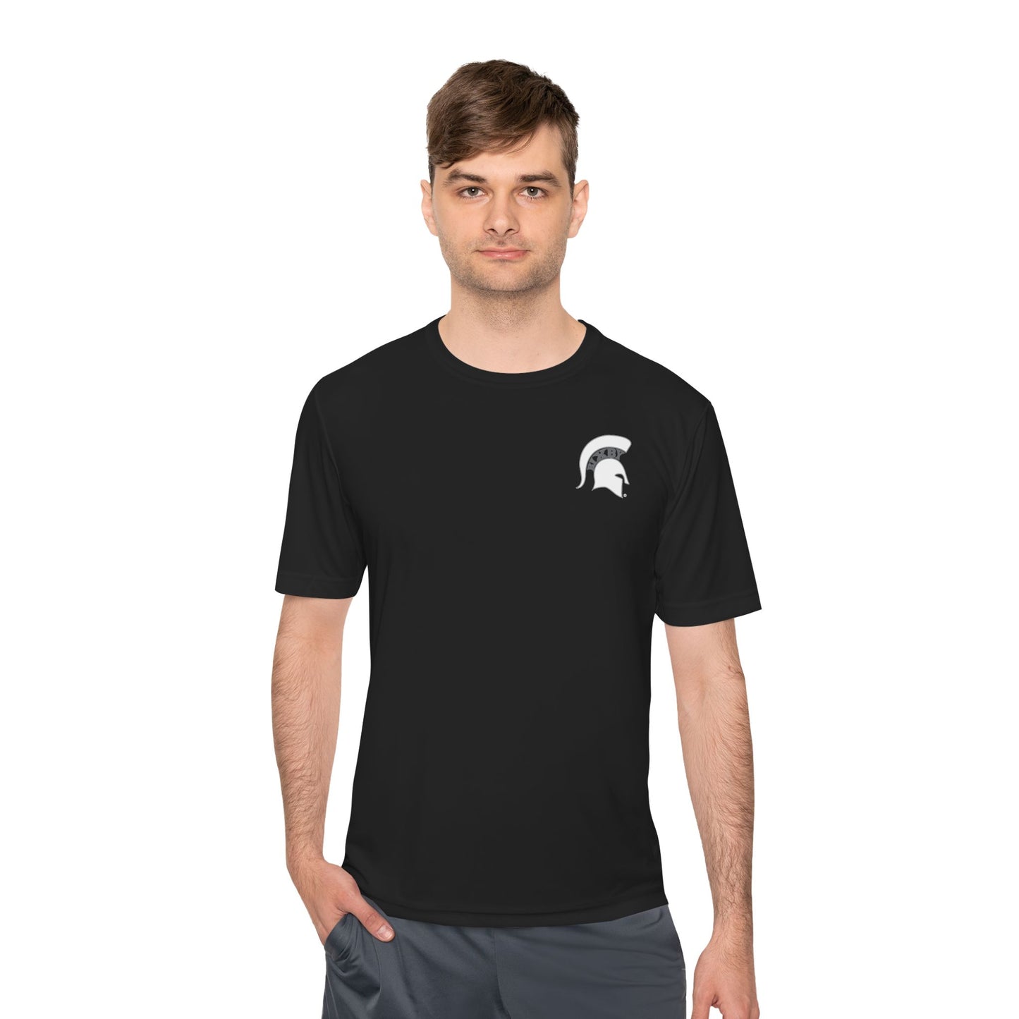 Spartan White Logo Adult Sport-Tek Tee