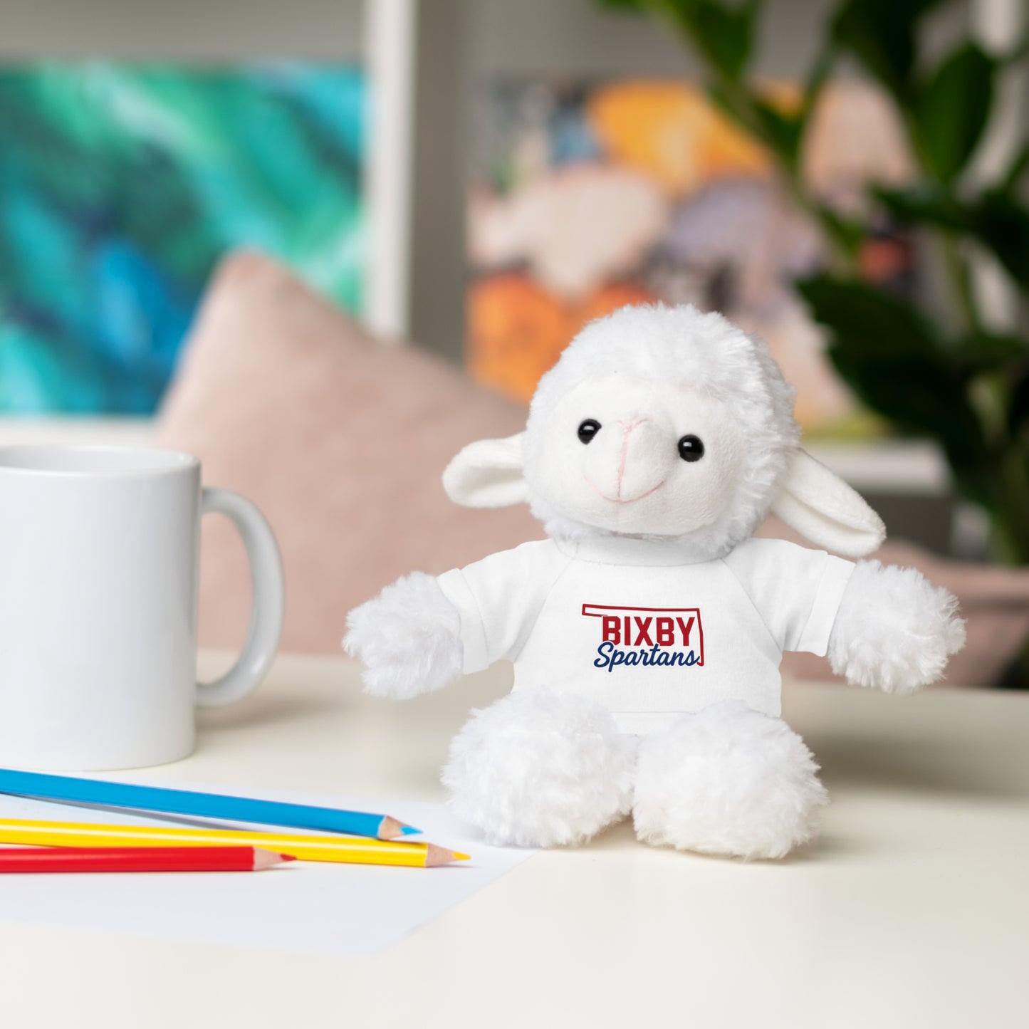 Bixby Oklahoma Spartan Stuffed Animal Logo