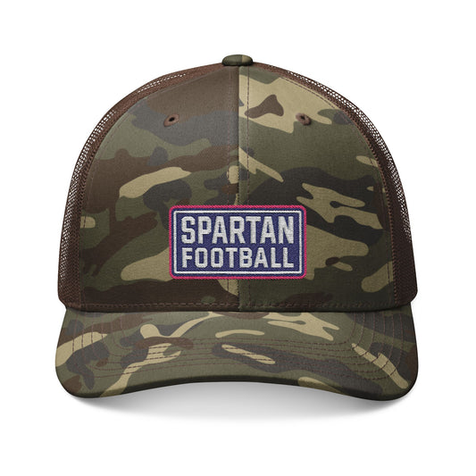 Spartan Football Embroidered Camouflage Trucker Hat