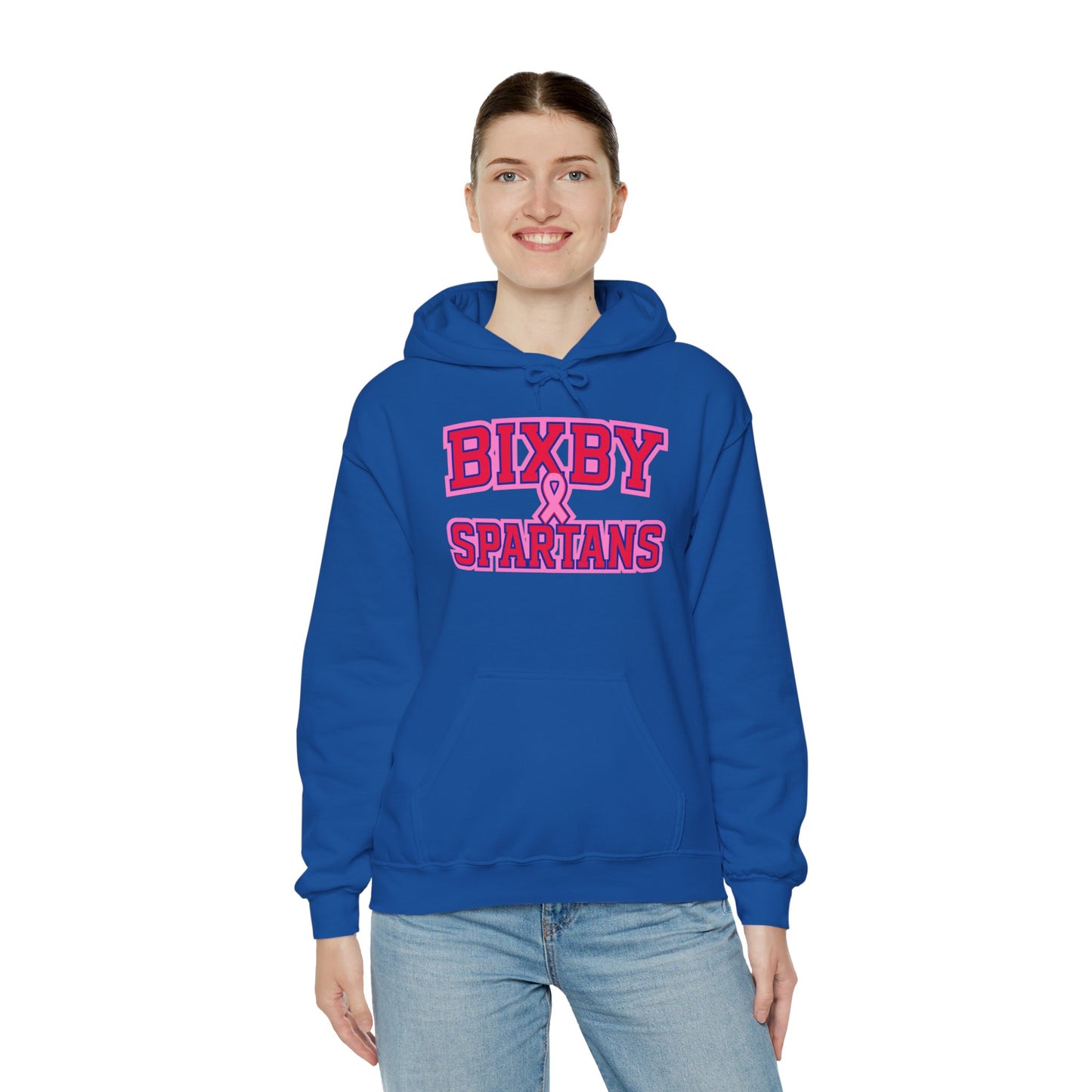 Bixby Spartans Breast Cancer Awareness Gildan Hoodie