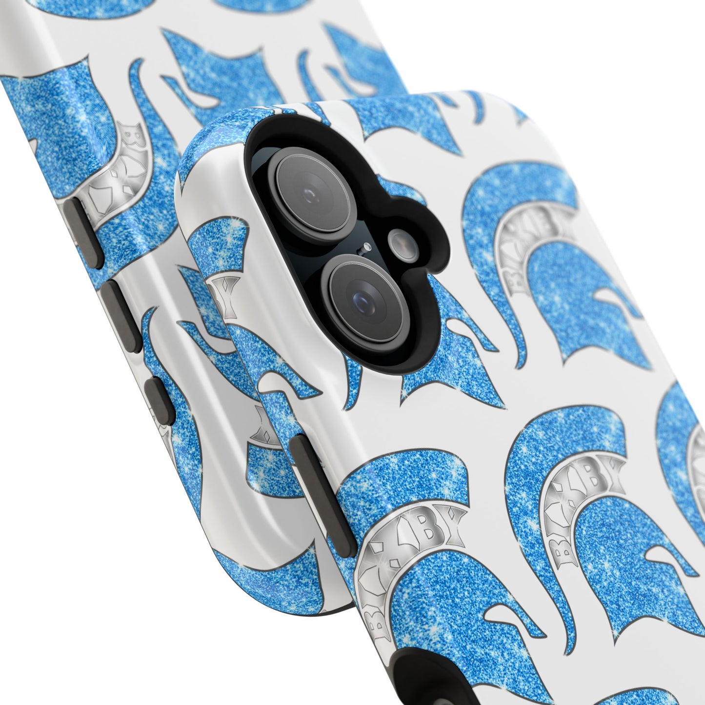 Bixby Spartan Blue Bling Logo Impact Resistant iPhone Case