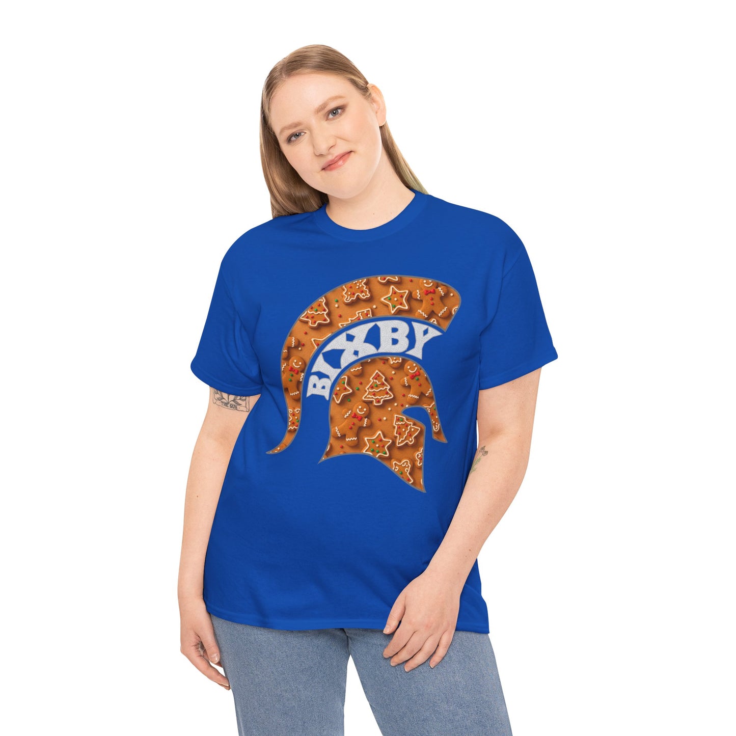 Bixby Spartan Gingerbread Helmet Gildan Tee