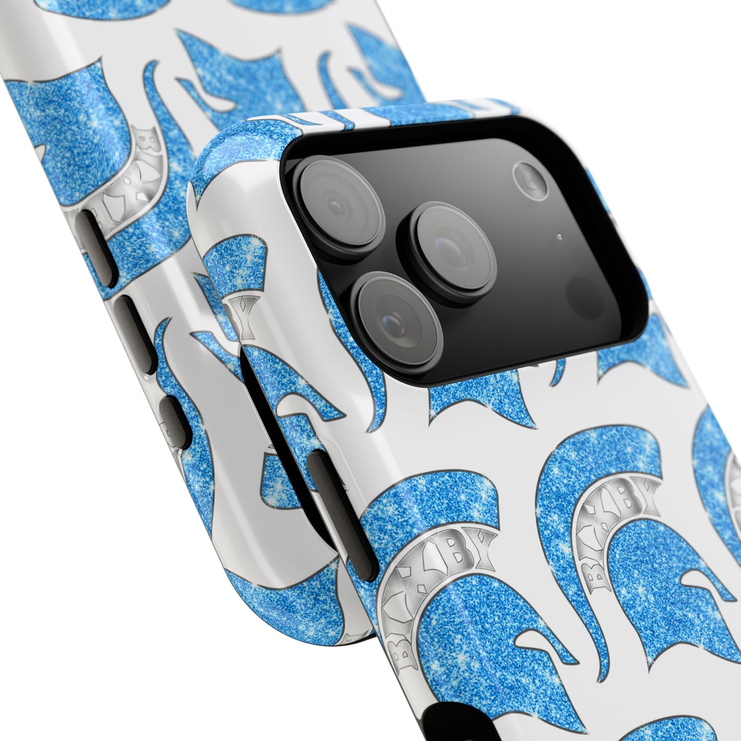 Bixby Spartan Blue Bling Logo Impact Resistant iPhone Case
