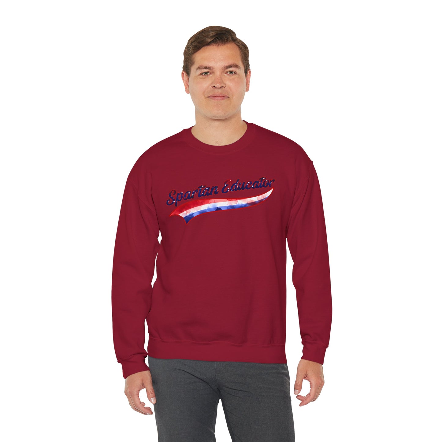 Spartan Educator Patriotic Design Gildan Sweatshirt