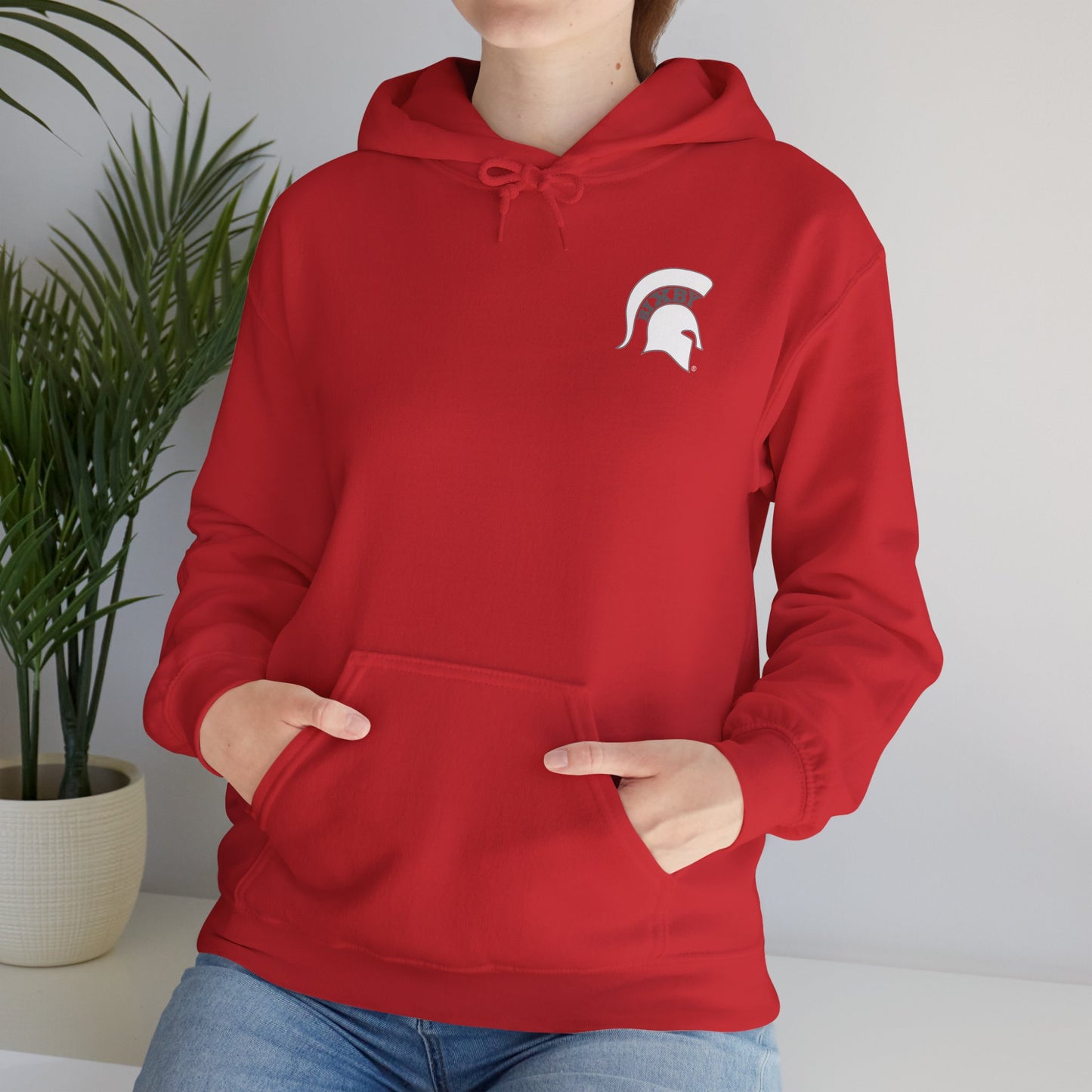 Spartan White Logo Gildan Hoodie