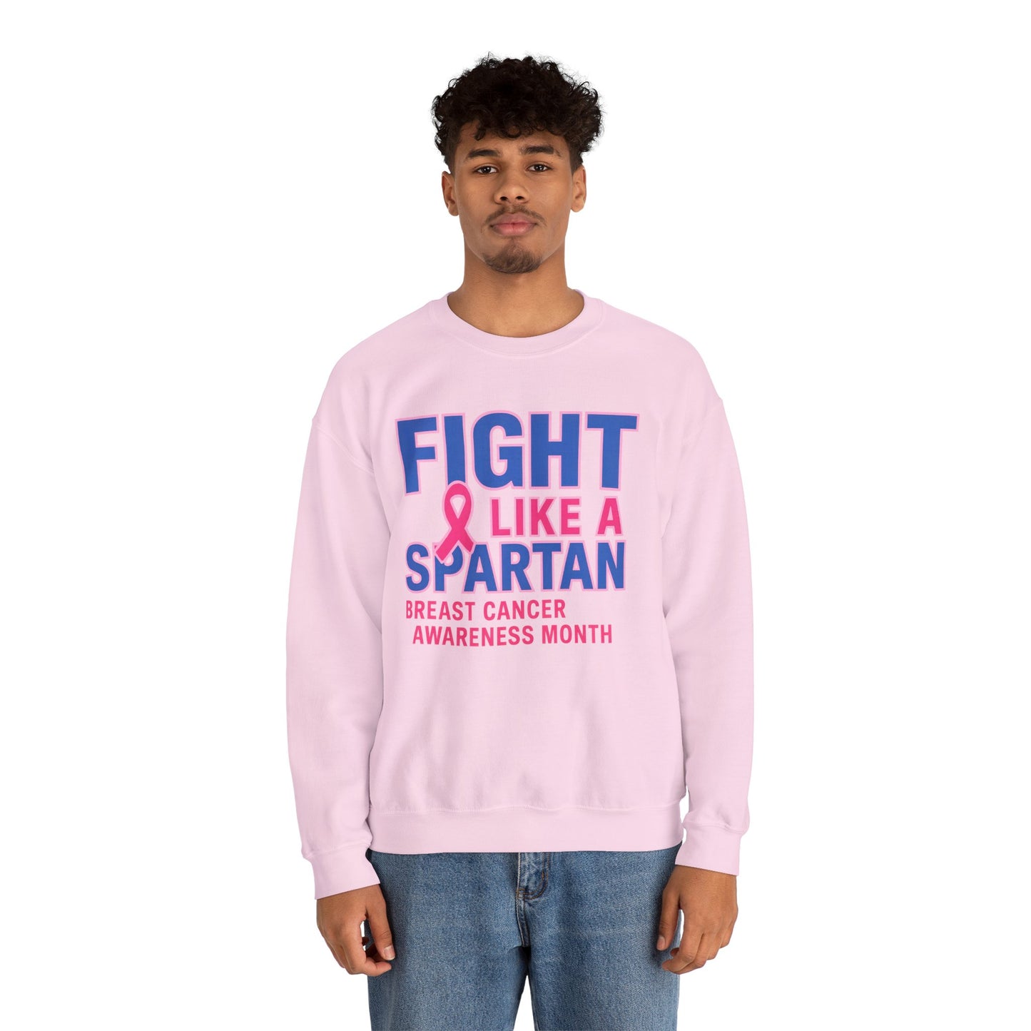 Fight Like A Spartan Breast Cancer Awareness Gildan Sweatshirt
