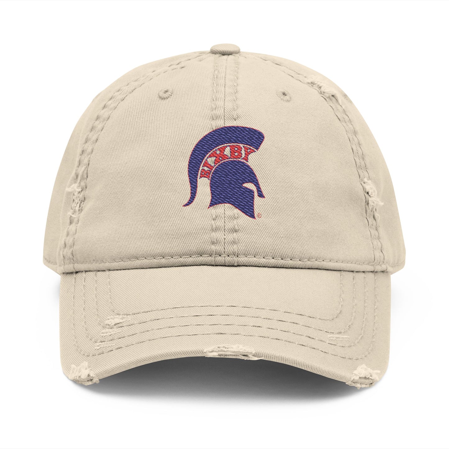 Spartan Blue Logo Embroidered Distressed Classic Ballcap