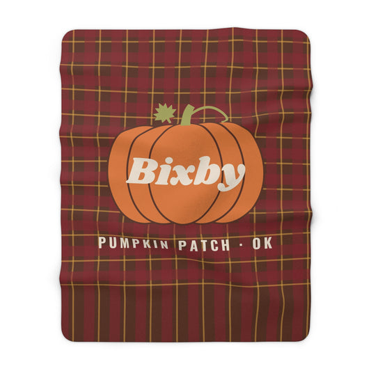 Bixby Pumpkin Patch Plaid Sherpa Blanket