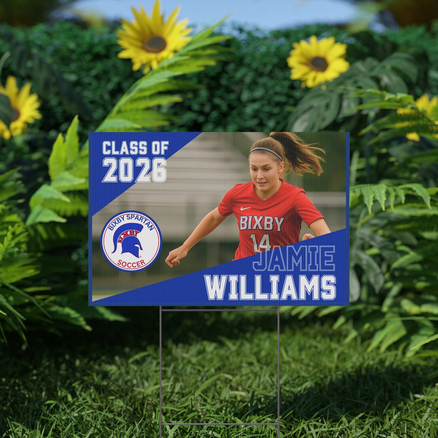 Bixby Spartan Soccer Yard Sign