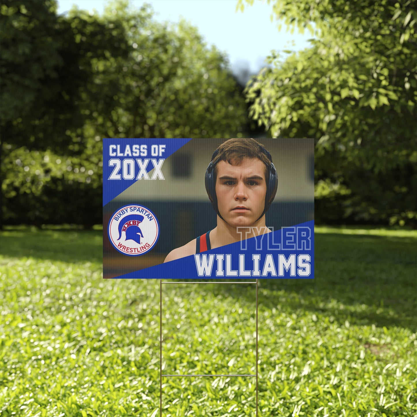 Bixby Spartan Wrestling Yard Sign