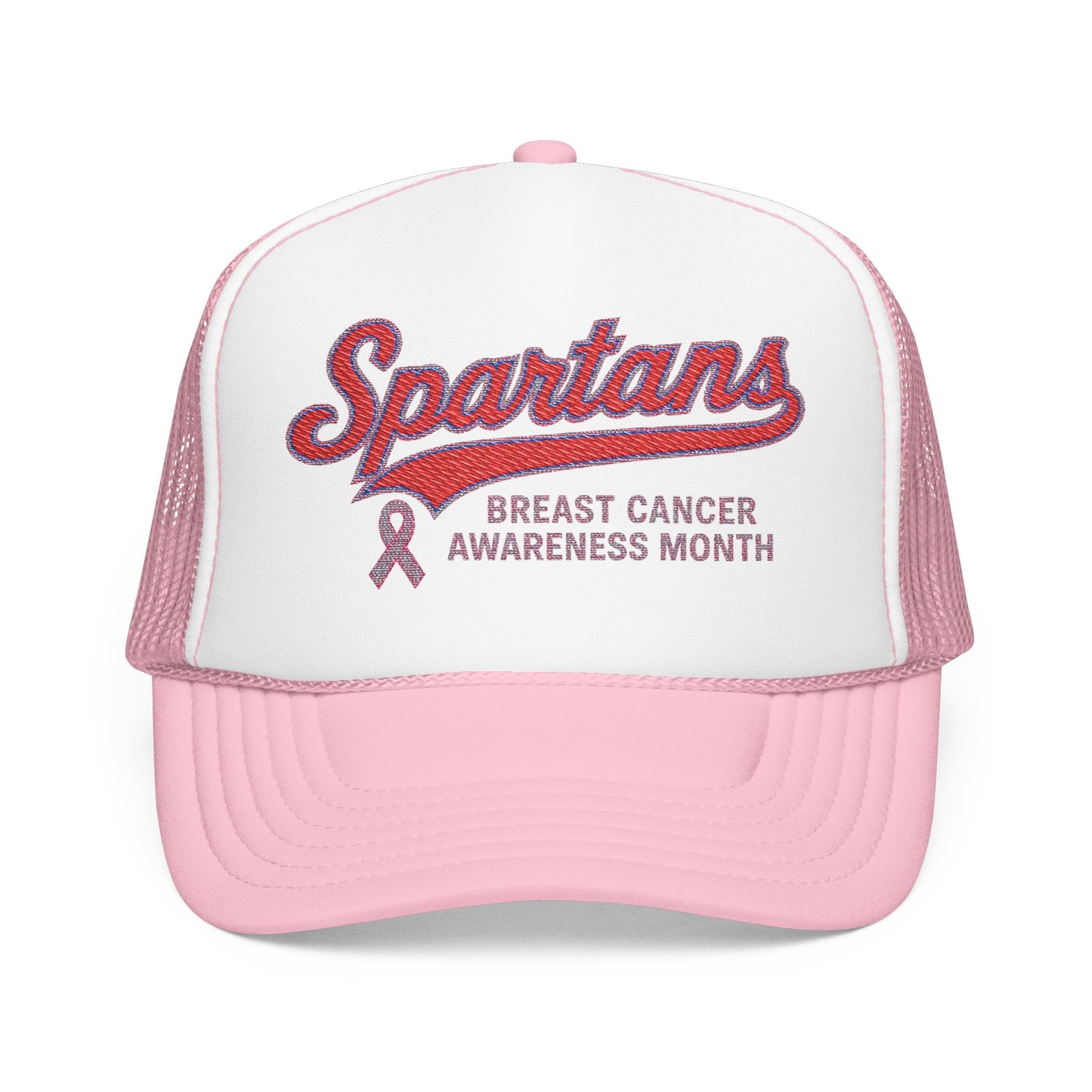 Spartans Breast Cancer Awareness Month Embroidered Foam Trucker Hat
