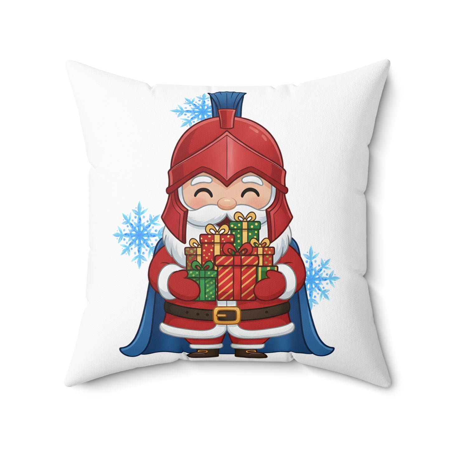 Spartan Santa White Christmas Pillow