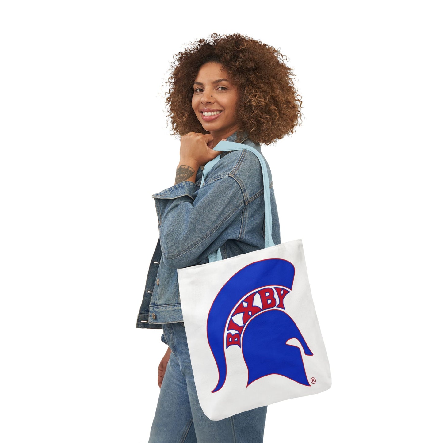 Spartan Blue Logo Canvas Tote Bag