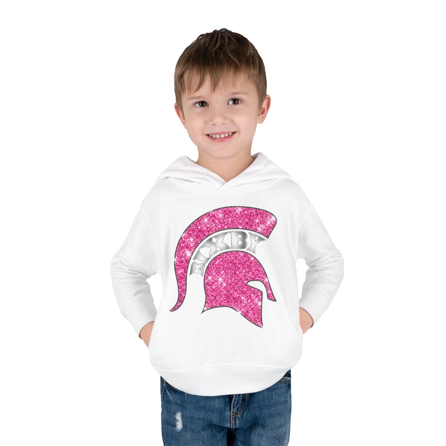 Bixby Spartans Pink Bling Toddler Rabbit Skins Hoodie