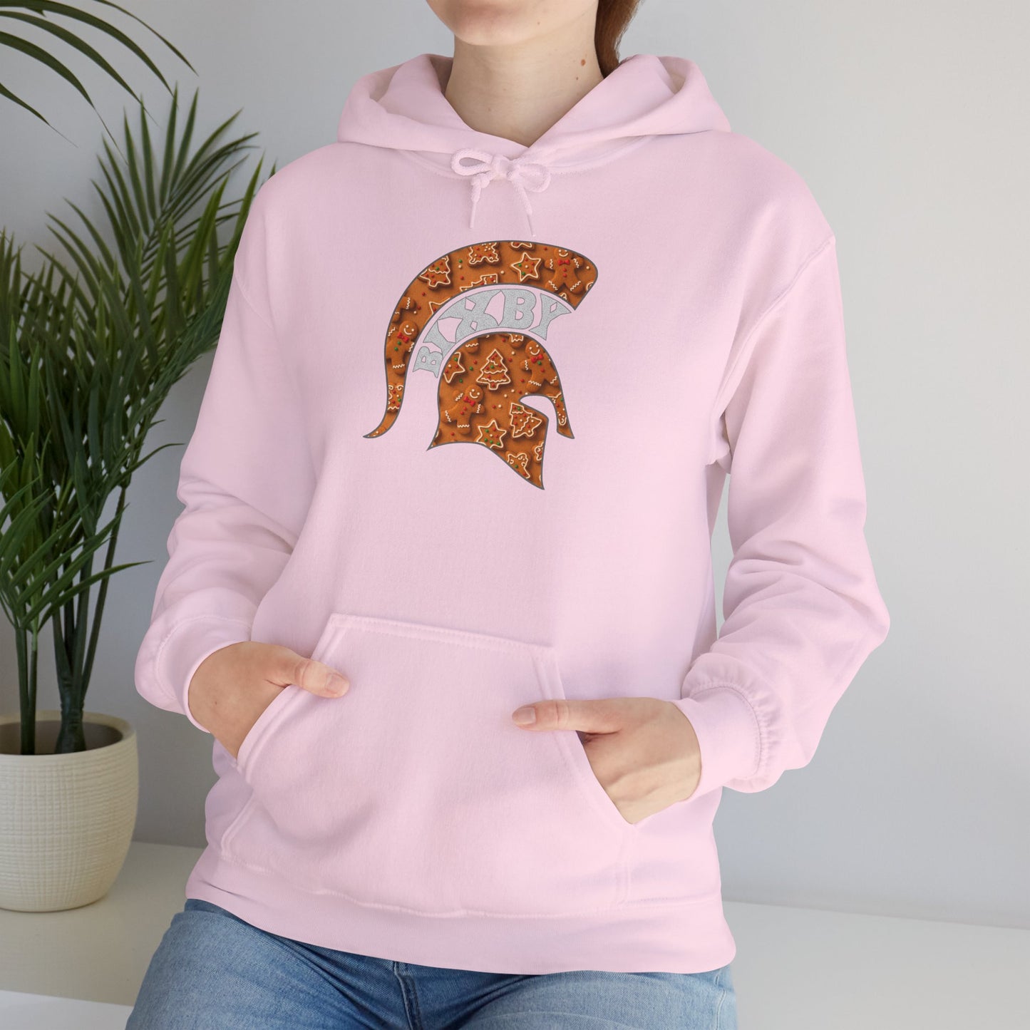 Bixby Spartan Gingerbread Gildan Hoodie