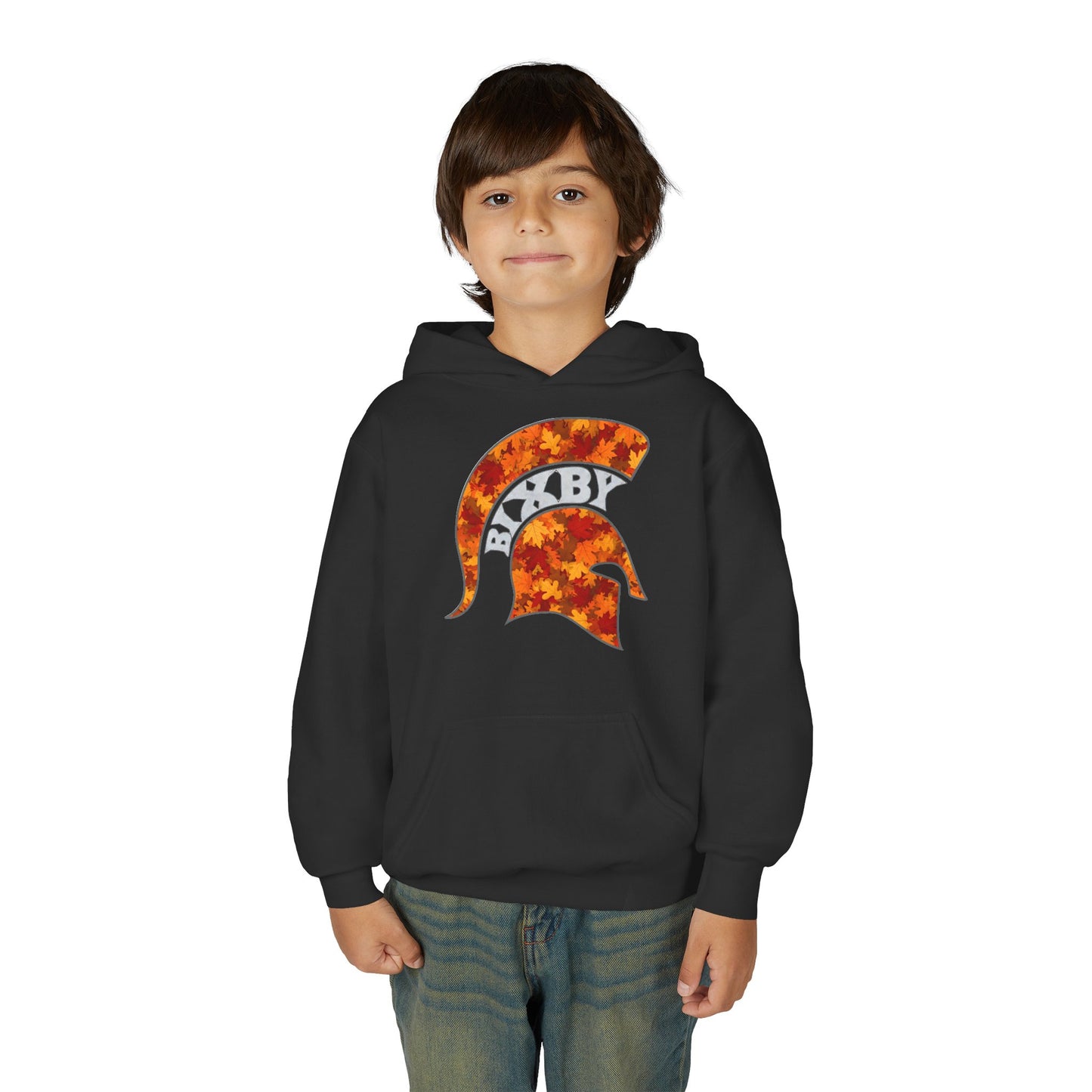 Bixby Spartan Fall Helmet Youth Gildan Hoodie