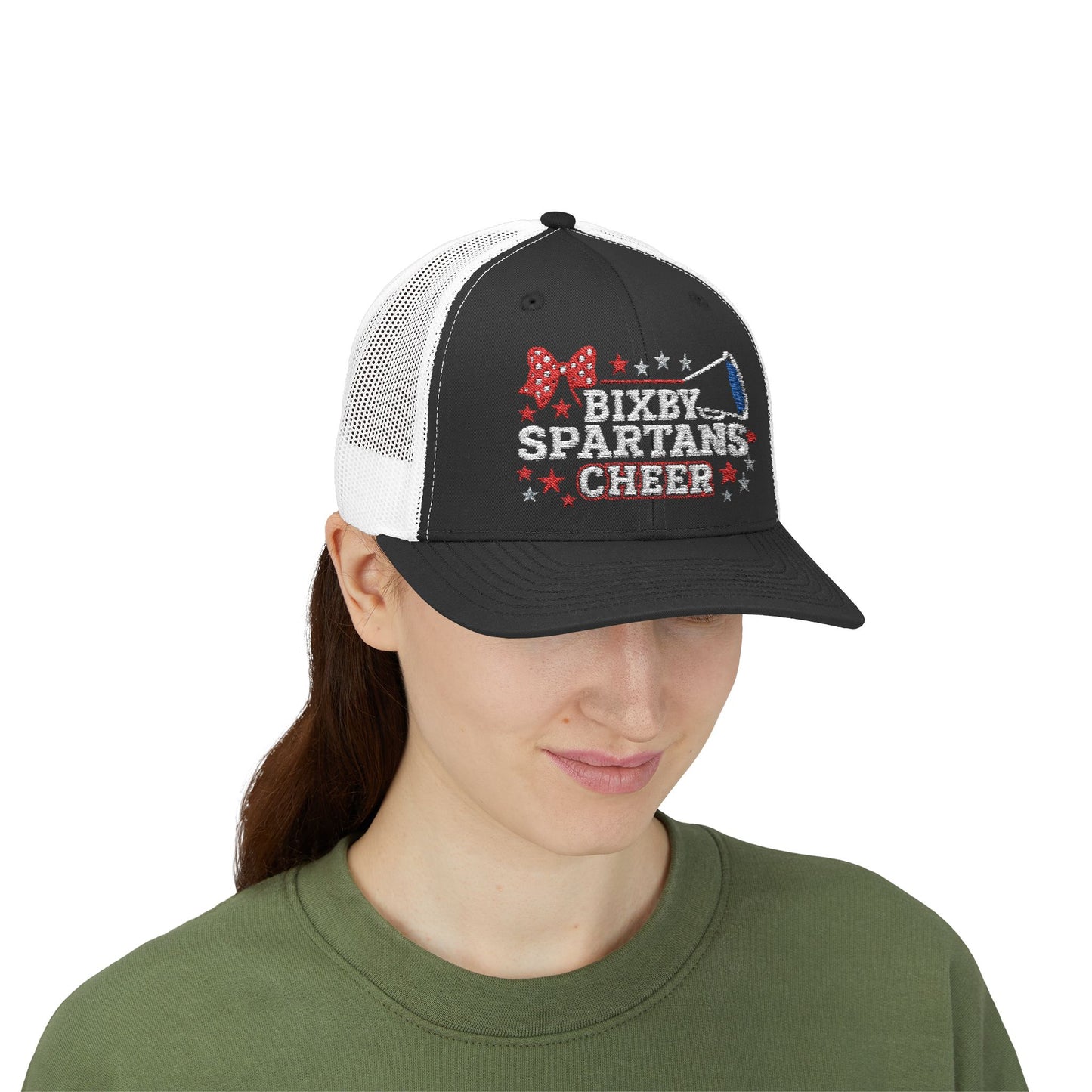 Bixby Spartans Cheer Embroidered Trucker Snapback