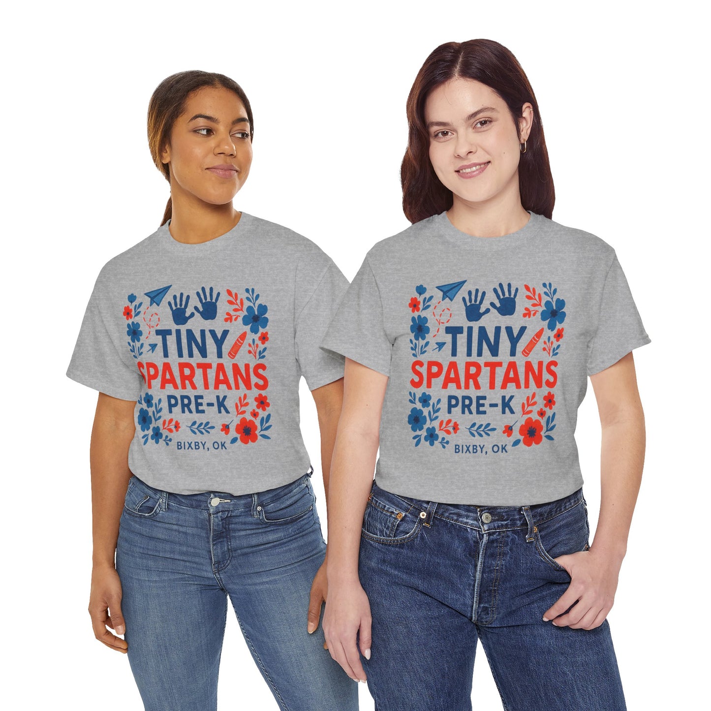 Floral Tiny Pre-K Spartan Gildan Tee