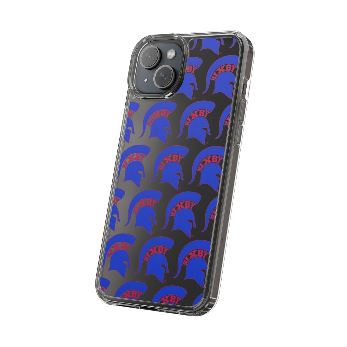 Spartan Blue Logo Clear Apple Phone Case