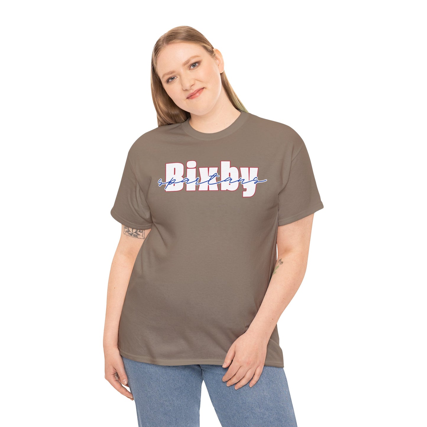 Bixby Spartans Cursive Gildan Tee