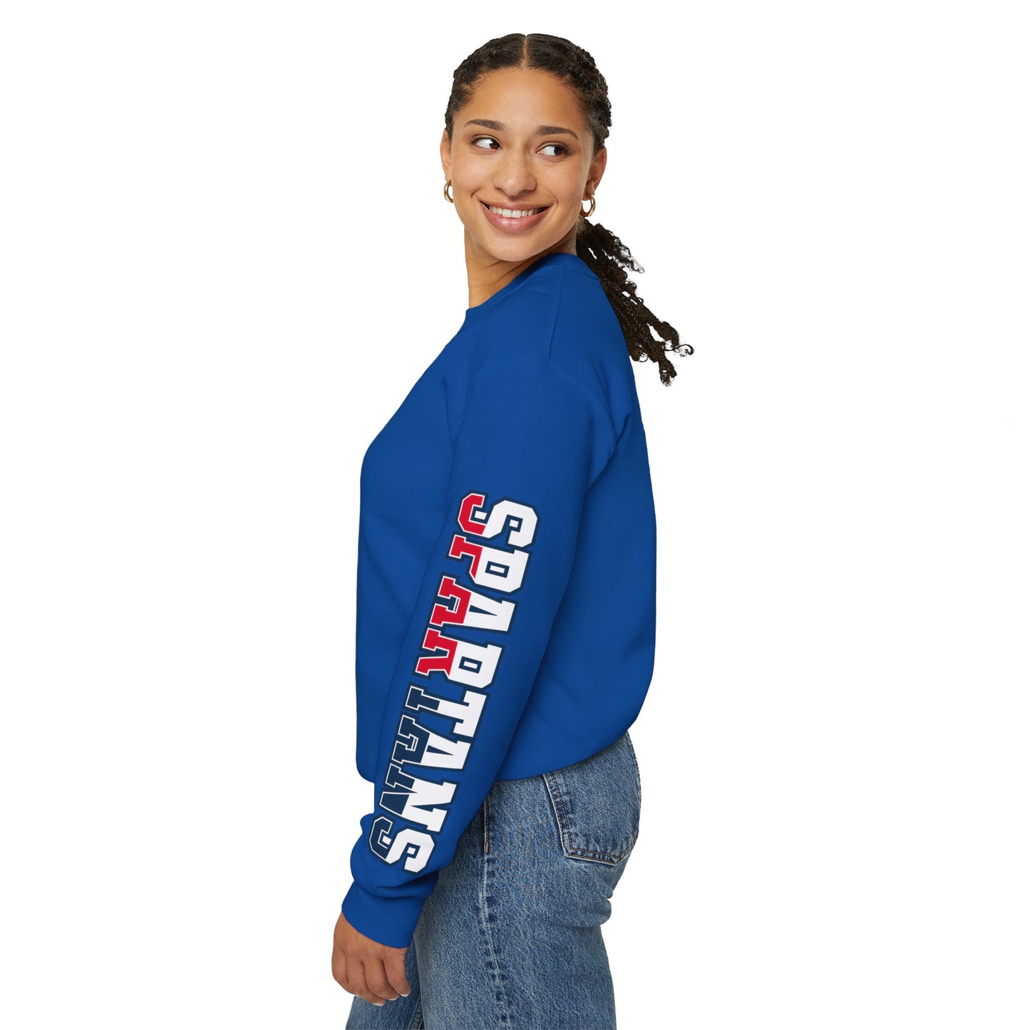 Spartan Athletic Letter Gildan Sleeved Sweatshirt