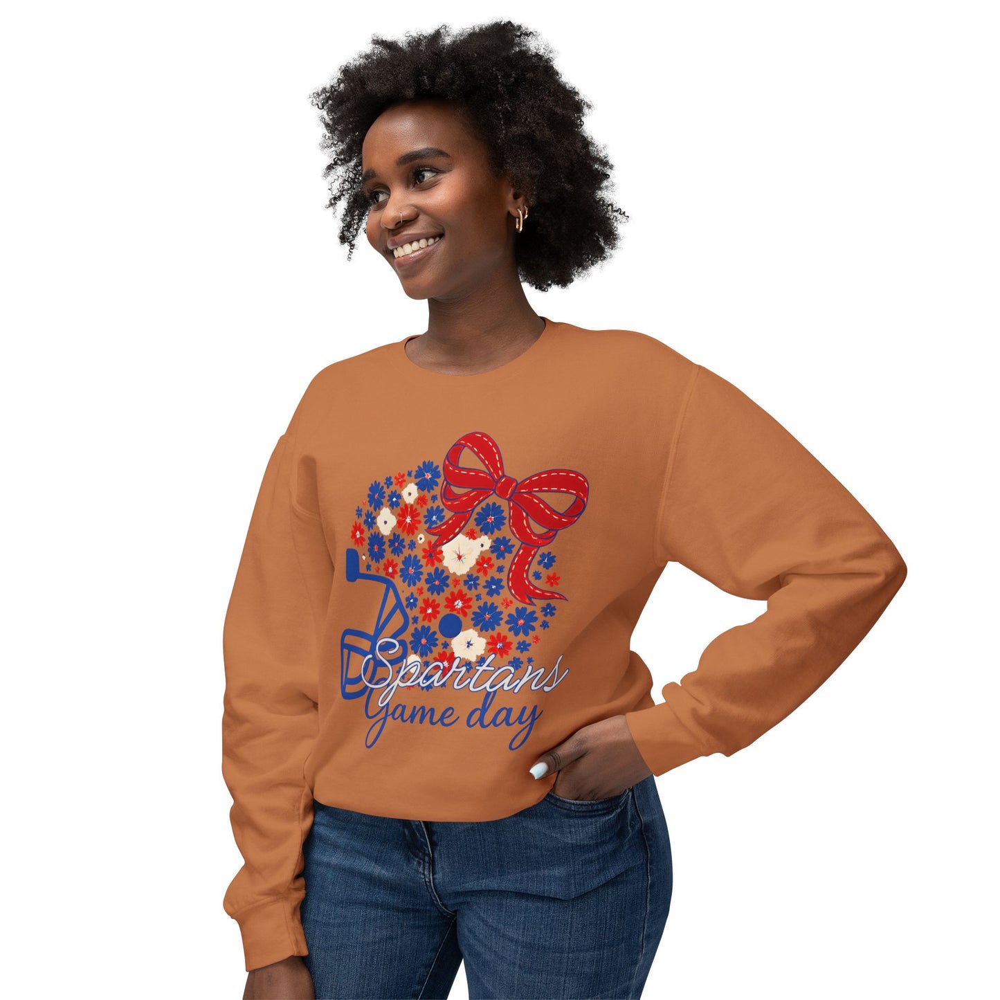 Spartans Floral Helmet Premium Comfort Colors Sweatshirt